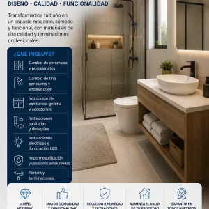 Remodelación de Baño | Diseño Moderno y Terminaciones Profesionales